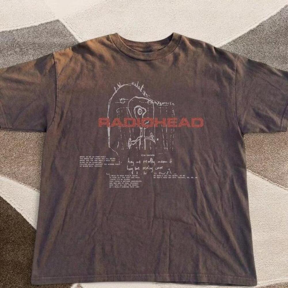 Brown And Red Radiohead Band Tee
